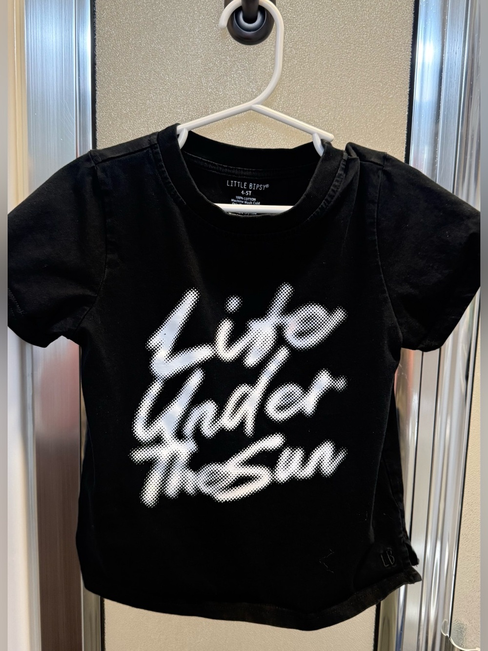Little Bipsy Black Tee with White 'Life Under The Sun' Graphic 4-5T